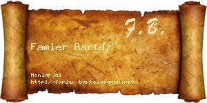 Famler Bartó névjegykártya